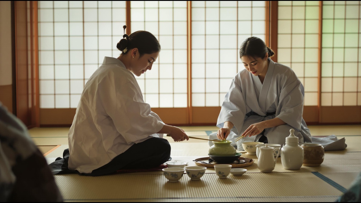 伝統的な茶道の様子